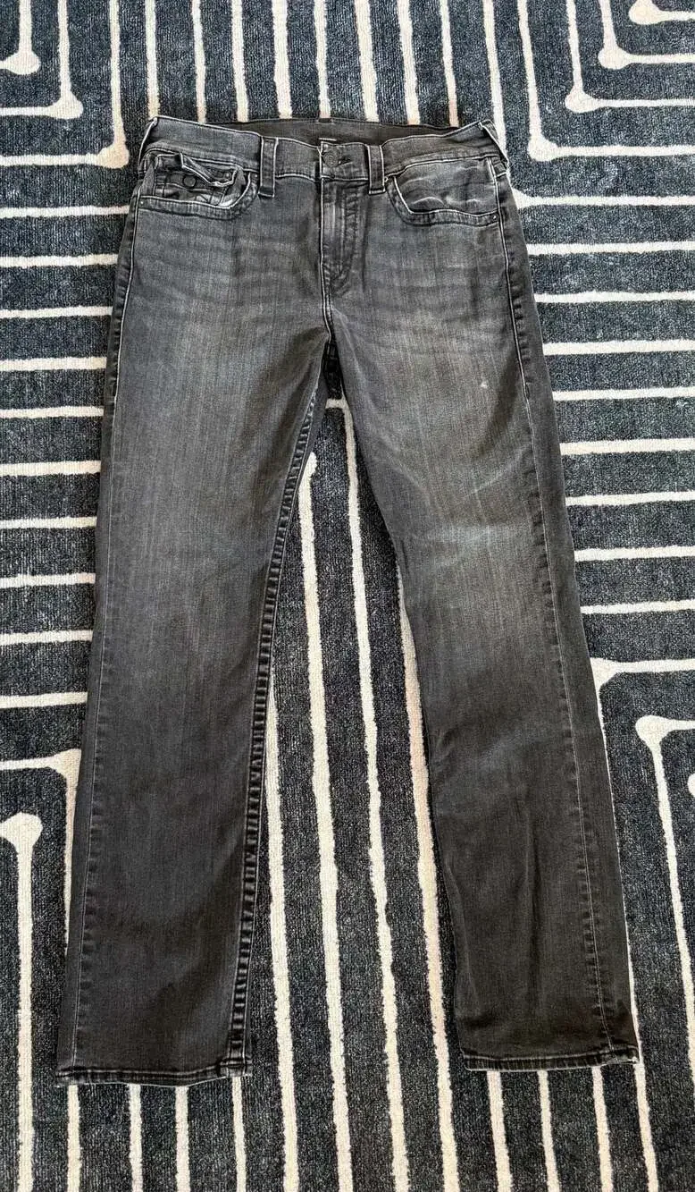 True Religion World Tour Men's Black Denim Jeans Size 34